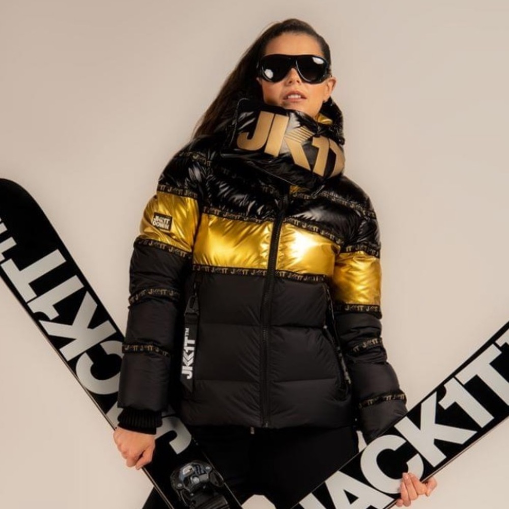 Black and Gold Women's Puffer Jacket